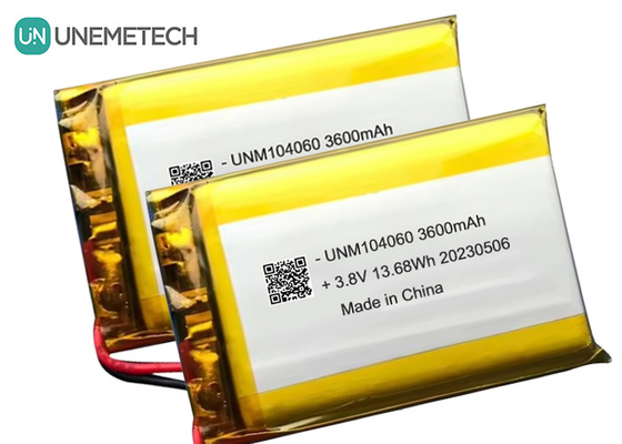UNEMETECH 4.35V Lipo-Hochvoltbatterie 104060 3.8V 3600mAh Lithium-Ionen-Polymerbatterie
