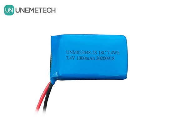 2S LiPo-Batterie mit hoher Entladungsrate / 18C Lithium-Polymer-Batterie 7,4v 1000mah 823048