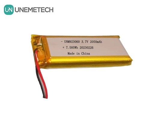 Individuell angepasste Lipo-Batteriepackung mit langer Lebensdauer 3.7V 2050mAh 923060 für digitale Produkte