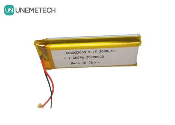 Individuell angepasste Lipo-Batteriepackung mit langer Lebensdauer 3.7V 2050mAh 923060 für digitale Produkte