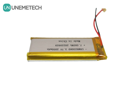 Individuell angepasste Lipo-Batteriepackung mit langer Lebensdauer 3.7V 2050mAh 923060 für digitale Produkte