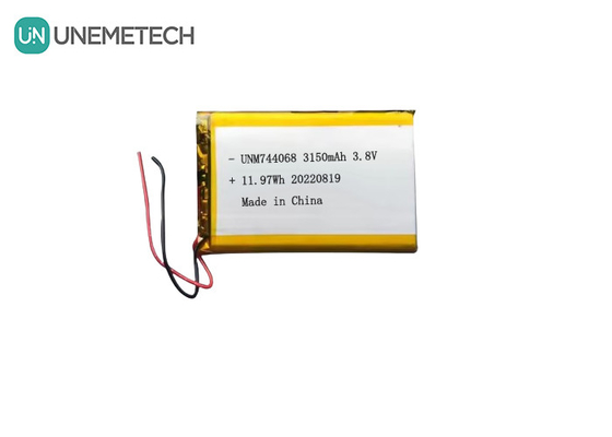 Wiederaufladbare Lipo-Hochspannung Batterie 3,8V 744068 3150mah Batterie für GPS-Tracking-System