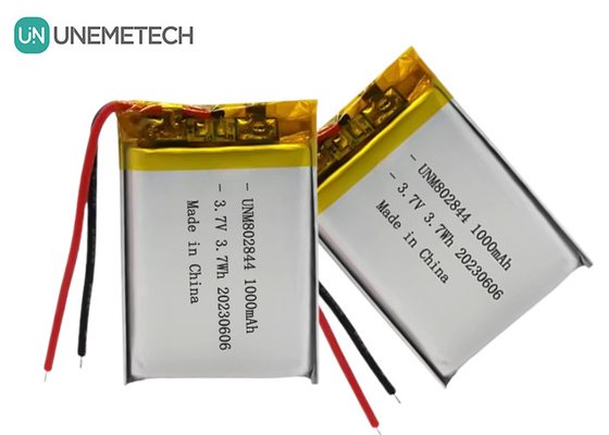 3.7V wiederaufladbare Li-Ionen-Batterie 1000mAh 802844 Li-Polymer-Batterie für kleine Haushaltsgeräte