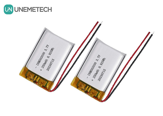 UNEMETECH 3.7V 250mAh wiederaufladbare Lithium-Polymer-Batterie 502030 für Schönheitsgeräte