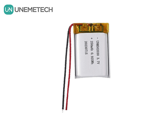UNEMETECH 3.7V 250mAh wiederaufladbare Lithium-Polymer-Batterie 502030 für Schönheitsgeräte