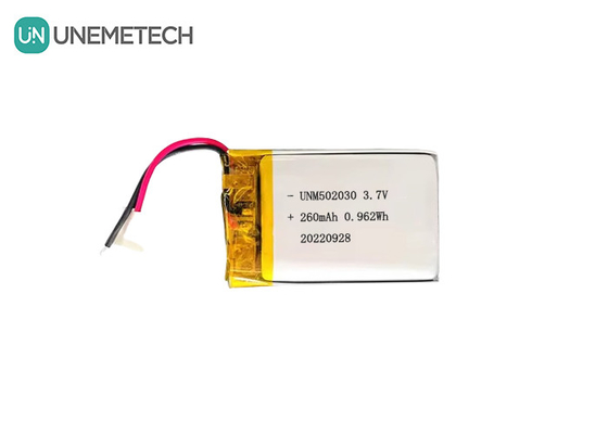 Wiederaufladbare Lipo-Batterien 502030 / 3.7V 260mAh Kleine kundenspezifische Lithium-Polymer-Batterie