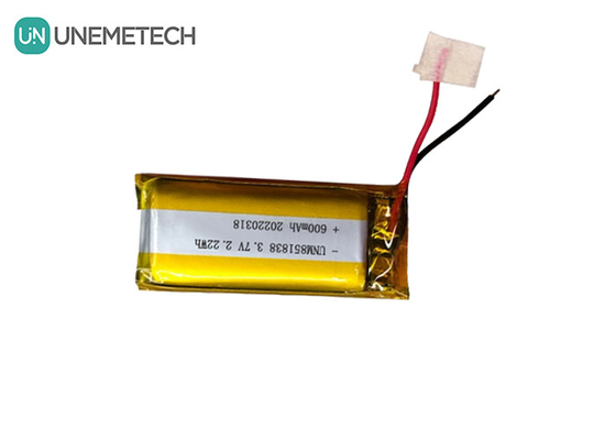 600 mAh Silber-Li-Ionen-Batterie / 851838 3,7 V-Trägerger Lithium-Ionen-Polymer-Batterie