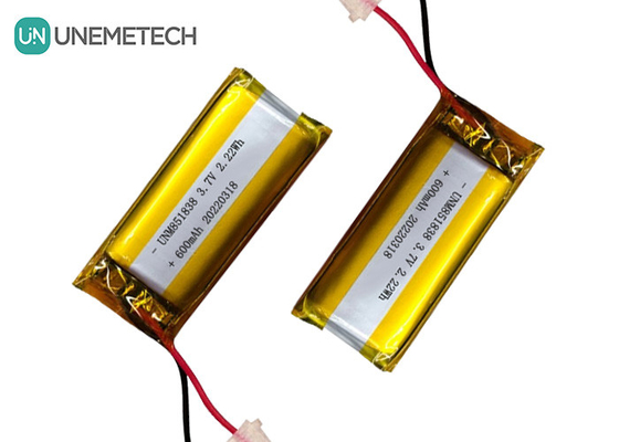 600 mAh Silber-Li-Ionen-Batterie / 851838 3,7 V-Trägerger Lithium-Ionen-Polymer-Batterie
