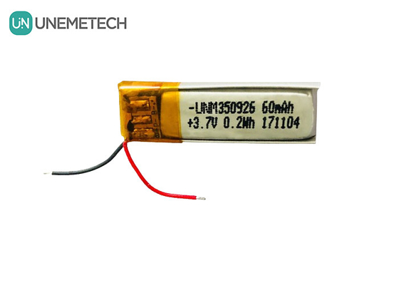 Mehr als 500 Zyklen Lebensdauer Wiederaufladbar 3.7V 60mAh Lithium-Ionen-Polymer 350926 Batterie für Kopfhörer