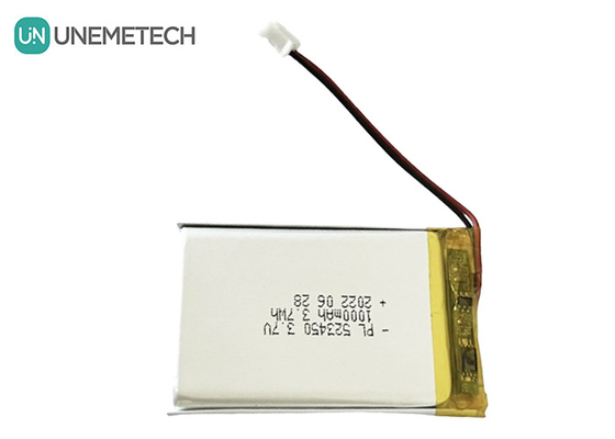 MSDS zugelassen 3.7V Polymer Lithium-Ionen-Batterie 1000mAh 523450 für den Heimgebrauch
