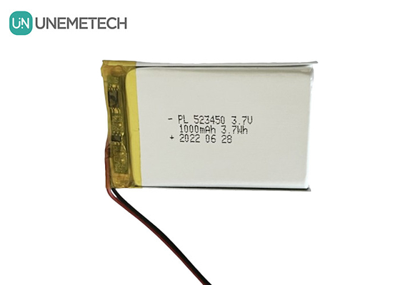 MSDS zugelassen 3.7V Polymer Lithium-Ionen-Batterie 1000mAh 523450 für den Heimgebrauch
