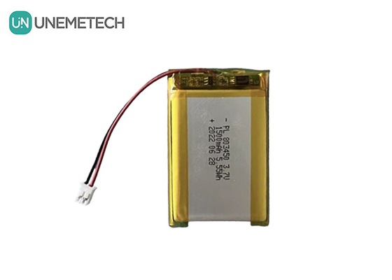 UNEMETECH 1.5A Wiederaufladbare Li-Polymer-Batterie 803450 / 3.7V 1500mAh Lithium-Ionen-Polymer-Batterie