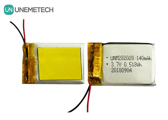 Niedrige Selbstentladung Lipo-Batterie 282028 / 3.7V 140mAh Lithium-Polymer-Batterie für tragbare Geräte