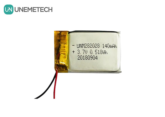 Niedrige Selbstentladung Lipo-Batterie 282028 / 3.7V 140mAh Lithium-Polymer-Batterie für tragbare Geräte