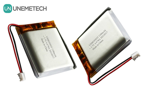 UNEMETECH 3.7V 1100mAh Lithium-Polymer-Batterie / lange Lebensdauer wiederaufladbare Lipo-Batterie 103035