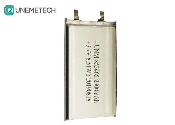 3.7V 2300mah Einzelzell-Lithium-Polymer-Batteriepaket 853465 mit IEC62133 für medizinische Geräte