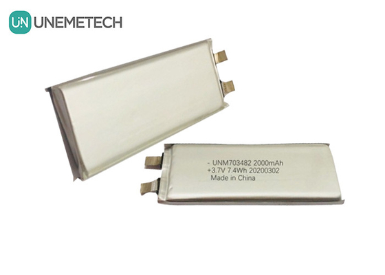 3.7V 2000mAh Custom Lithium Polymer Batteriezelle 703482 für Lautsprecher Intelligentes Robotersystem
