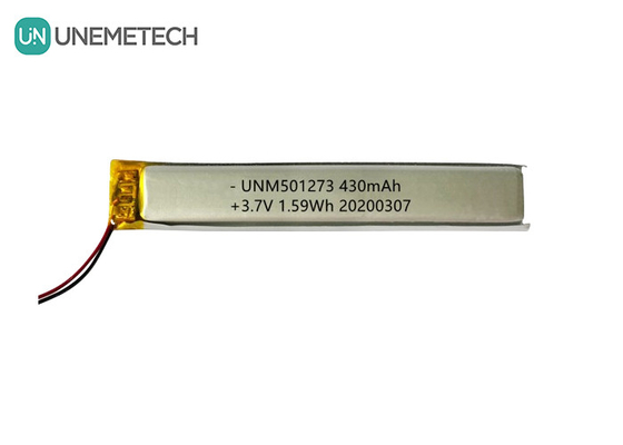5.0*12.0*73.0mm Lithium-Polymer-Batterie / 3.7V 430mAh 501273 Dünne Lipo-Batterie für Bluetooth-Geräte