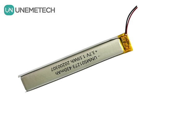 5.0*12.0*73.0mm Lithium-Polymer-Batterie / 3.7V 430mAh 501273 Dünne Lipo-Batterie für Bluetooth-Geräte