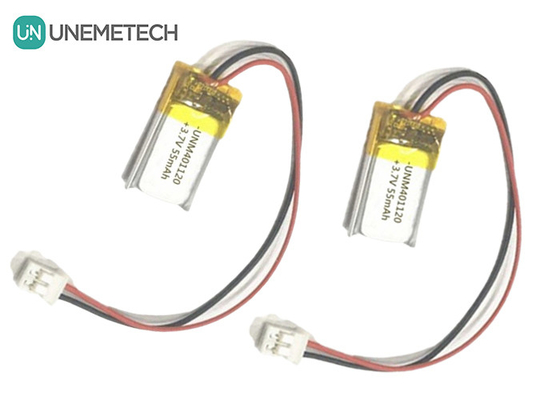 401120 3,7V 55mAh Maßgeschneiderte Lipo-Batterien / Kopfhörer Wiederaufladbare Lipo-Batterie