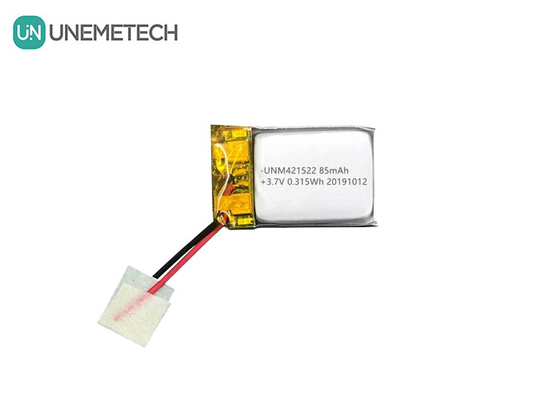85mAh 3,7V Kleine Lithium-Polymer-Batterie 421522 Wiederaufladbar mit PCM und Blei Draht