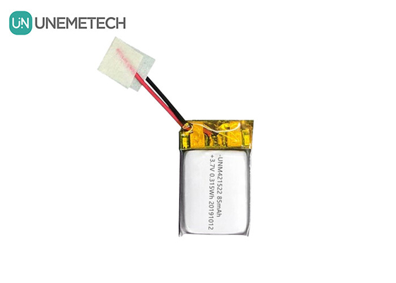 85mAh 3,7V Kleine Lithium-Polymer-Batterie 421522 Wiederaufladbar mit PCM und Blei Draht