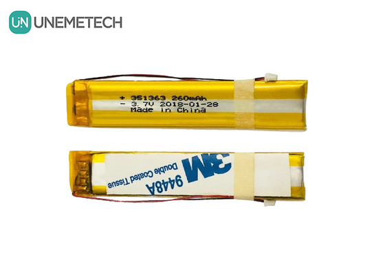 Lang schmal 3,7V 260mAh Lithium-Polymer-Batterie 351363 für intelligente Brille