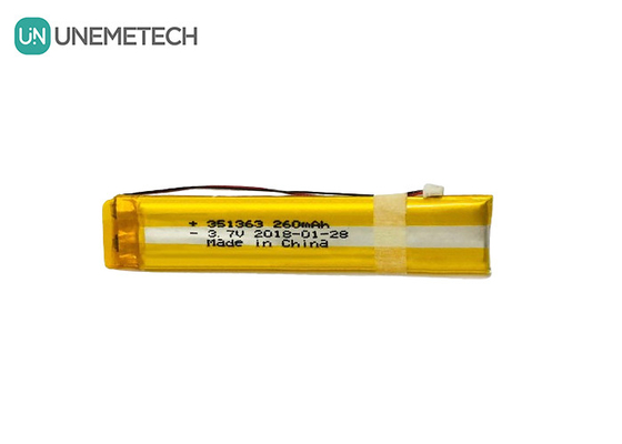 Lang schmal 3,7V 260mAh Lithium-Polymer-Batterie 351363 für intelligente Brille