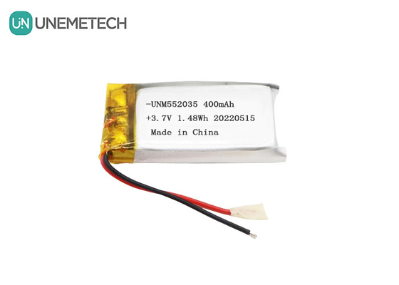 3.7V wiederaufladbare Lithium-Ionen-Polymer-Batterie 552035 400mAh Li-Po-Batterie für drahtlose Geräte