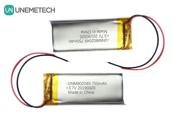 Schönheitsgeräte Lithium-Polymer-Batterie 3,7V 750mah 802049 1C Li-Poly-Anschluss-Batterie