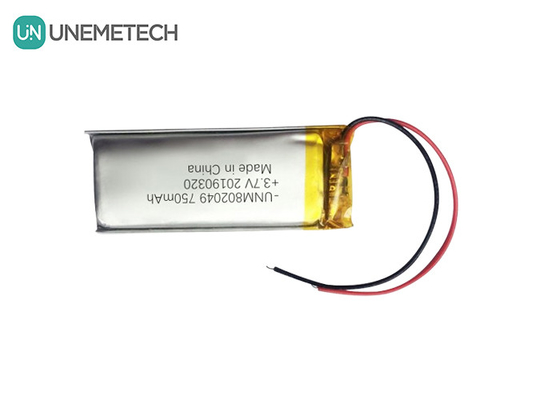 Schönheitsgeräte Lithium-Polymer-Batterie 3,7V 750mah 802049 1C Li-Poly-Anschluss-Batterie