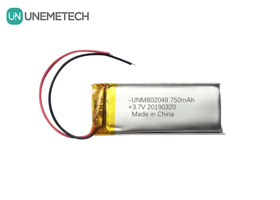 Schönheitsgeräte Lithium-Polymer-Batterie 3,7V 750mah 802049 1C Li-Poly-Anschluss-Batterie
