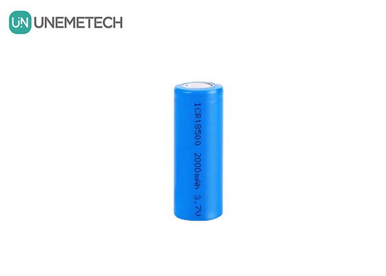 3.7V 18500 Lithium-Ionen-Batterie 2000mAh wiederaufladbar zylindrisch für Taschenlampe