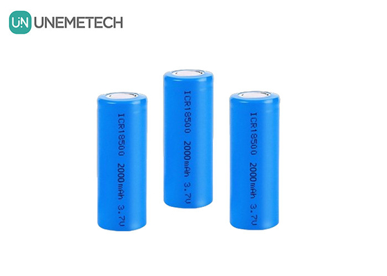 3.7V 18500 Lithium-Ionen-Batterie 2000mAh wiederaufladbar zylindrisch für Taschenlampe