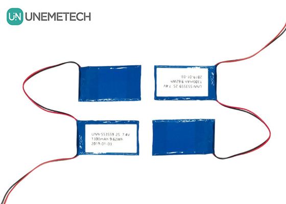 2C Hochentladungsrate Lipo Batteriepaket 553559 7.4V 1300mAh 2S für künstliche Gliedmaßen