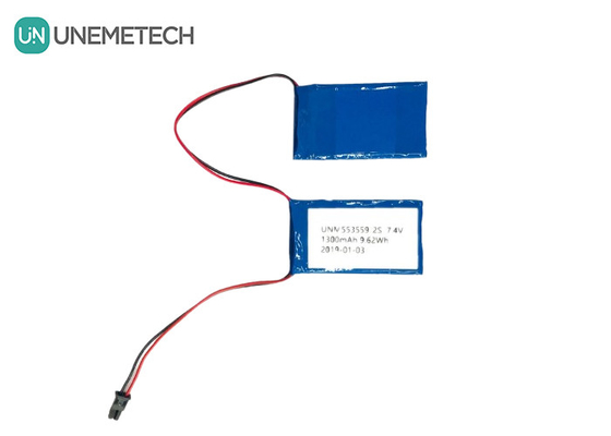 2C Hochentladungsrate Lipo Batteriepaket 553559 7.4V 1300mAh 2S für künstliche Gliedmaßen