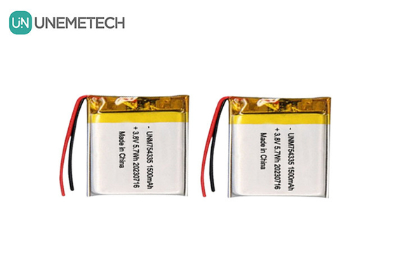 4.35V Lipo-Hochvoltbatterien 754335 3.8V 1500mAh Wiederaufladbare Polymer-Lithiumbatterien