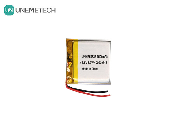 4.35V Lipo-Hochvoltbatterien 754335 3.8V 1500mAh Wiederaufladbare Polymer-Lithiumbatterien
