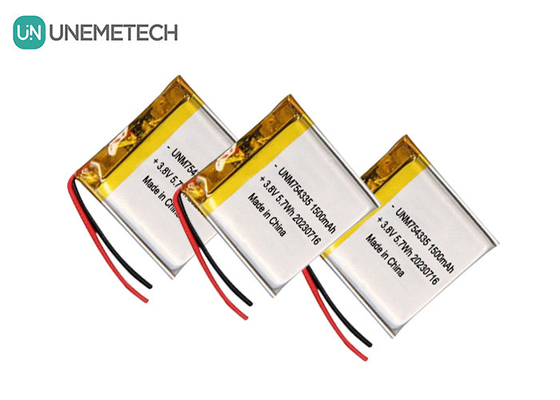 4.35V Lipo-Hochvoltbatterien 754335 3.8V 1500mAh Wiederaufladbare Polymer-Lithiumbatterien