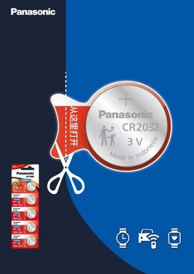 Autoschlüsselbatterie Panasonic CR2032 3V 225mAh Knopfzellen für Fahrzeugschlüssel