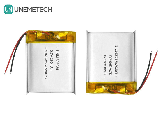 3.7V 290mAh wiederaufladbare Lithium-Ionen-Polymerbatterie 303034 für Elektro-Spielzeug