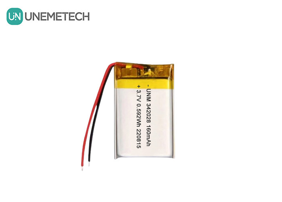 Bluetooth-Batterie 160mAh 3,7V wiederaufladbare Lithium-Polymer-Ionen-Batterie 342028 für Tracker