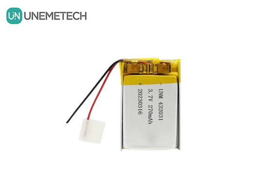 3.7V 270mAh 432031 Lithium-Polymer-Batterie für elektronische Geräte