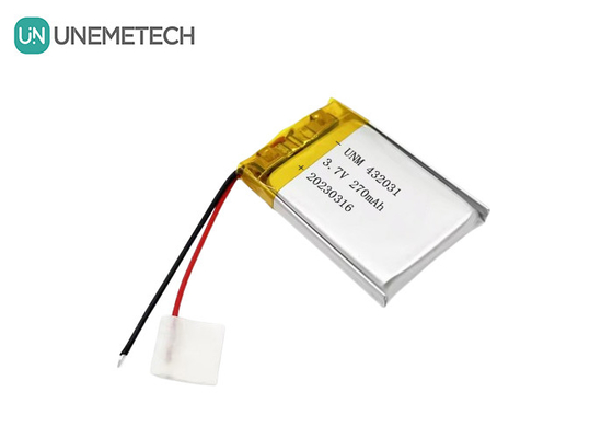 3.7V 270mAh 432031 Lithium-Polymer-Batterie für elektronische Geräte