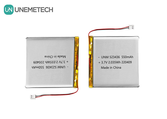 Lithium-Ionen-Polymer-Batterie 3,7V 550mAh 523436 Wiederaufladbare Li-Polymer-Batterie für GPS-Tracker
