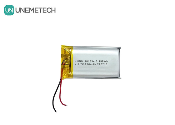 Wiederaufladbare Li-Ion-Polymer-Batterie mit tiefem Zyklus 3.7V 270mAh 481834 für Smart Glasses