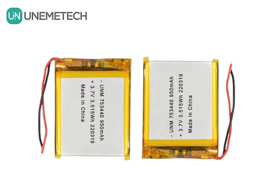 3.7V Lithium-Polymer-Batterie 950mAh 753440 Taschenbatterie für Miniaturkamera