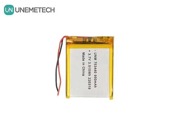 3.7V Lithium-Polymer-Batterie 950mAh 753440 Taschenbatterie für Miniaturkamera