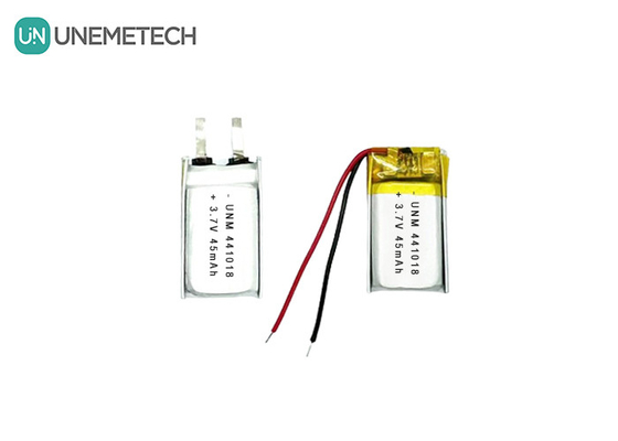 3.7V 45mAh Kleine, geringe Lithium-Polymer-Batterie 441018 für Smart Glasses