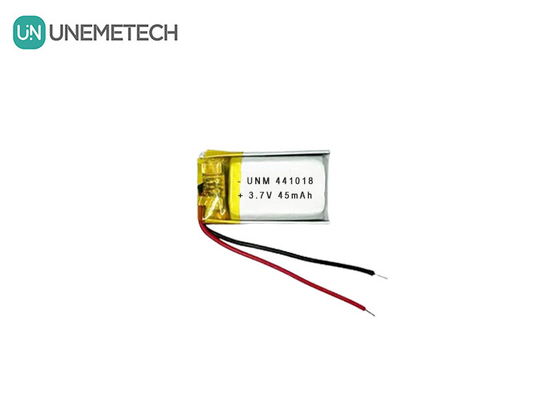 3.7V 45mAh Kleine, geringe Lithium-Polymer-Batterie 441018 für Smart Glasses
